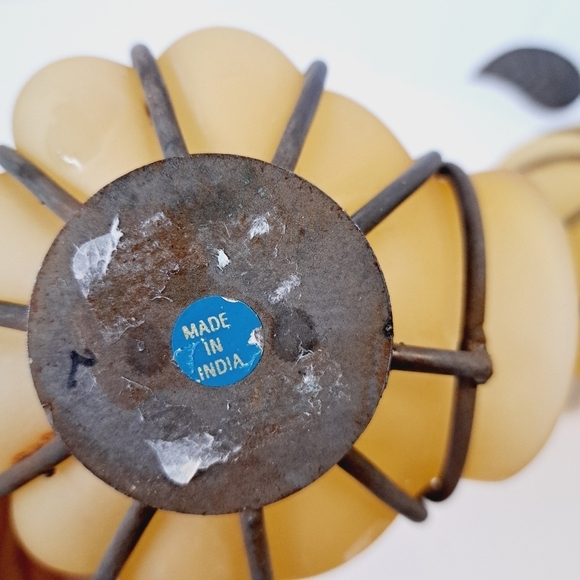 Vintage Frosted Blown Rod Iron Caged Fruit Votive Candle Holders - Picture 6 of 7